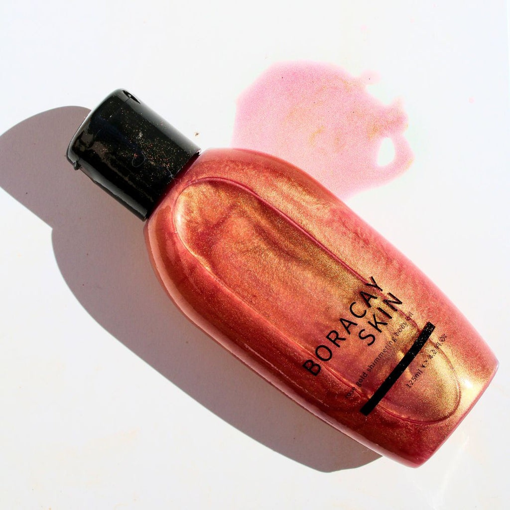 Texture of Boracay Skin Rose Gold Shimmering Body Oil with rose gold shimmer