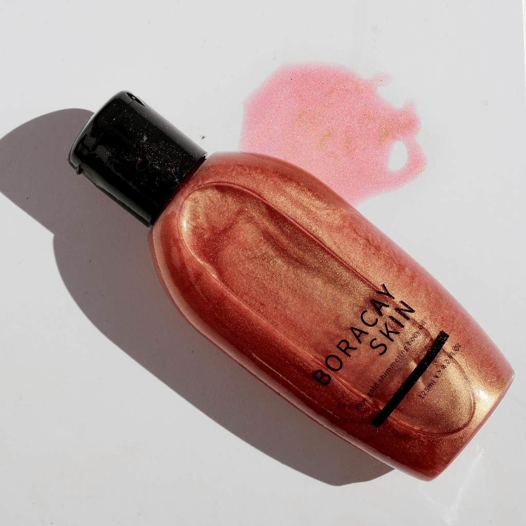 rose gold shimmering body oil