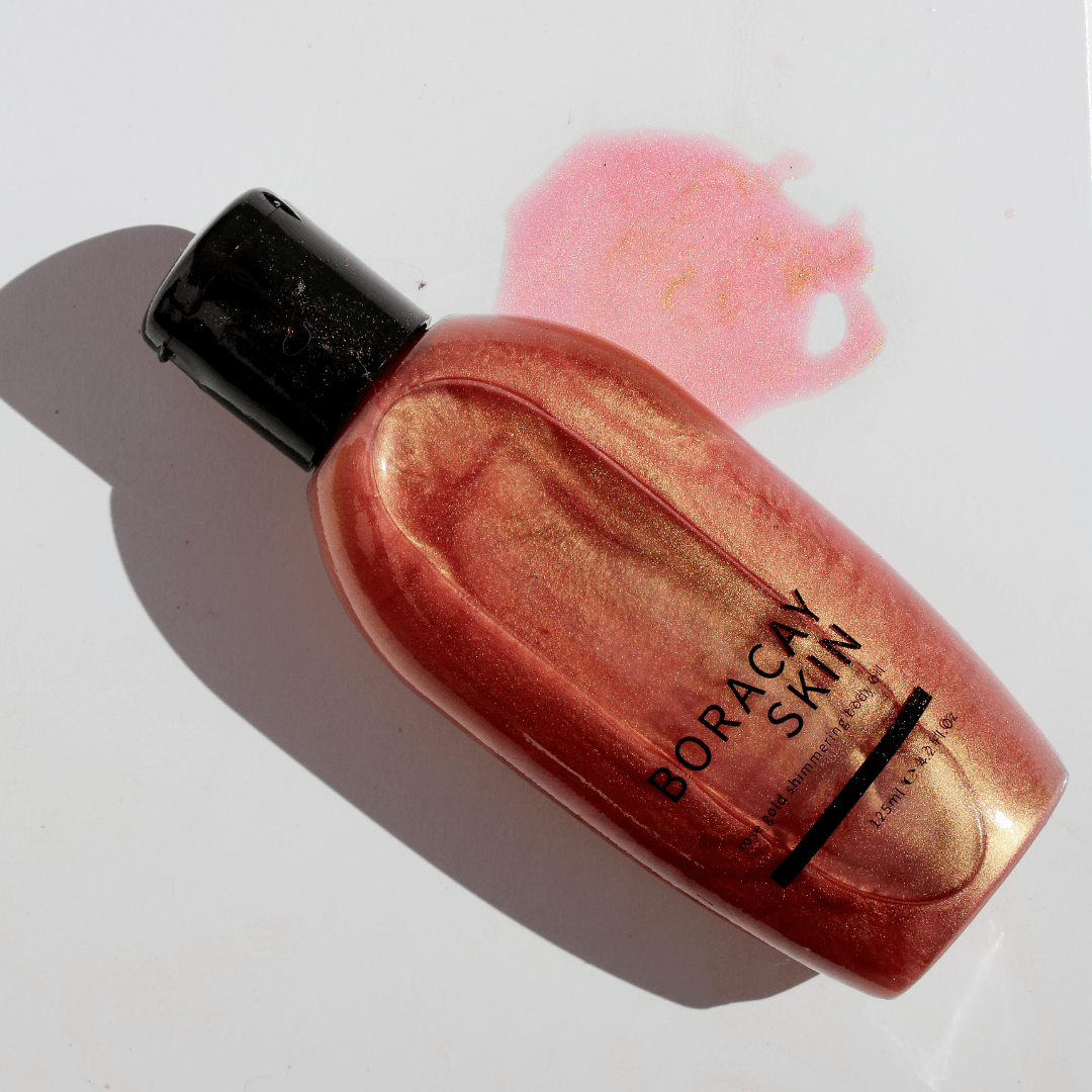 rose gold shimmering body oil